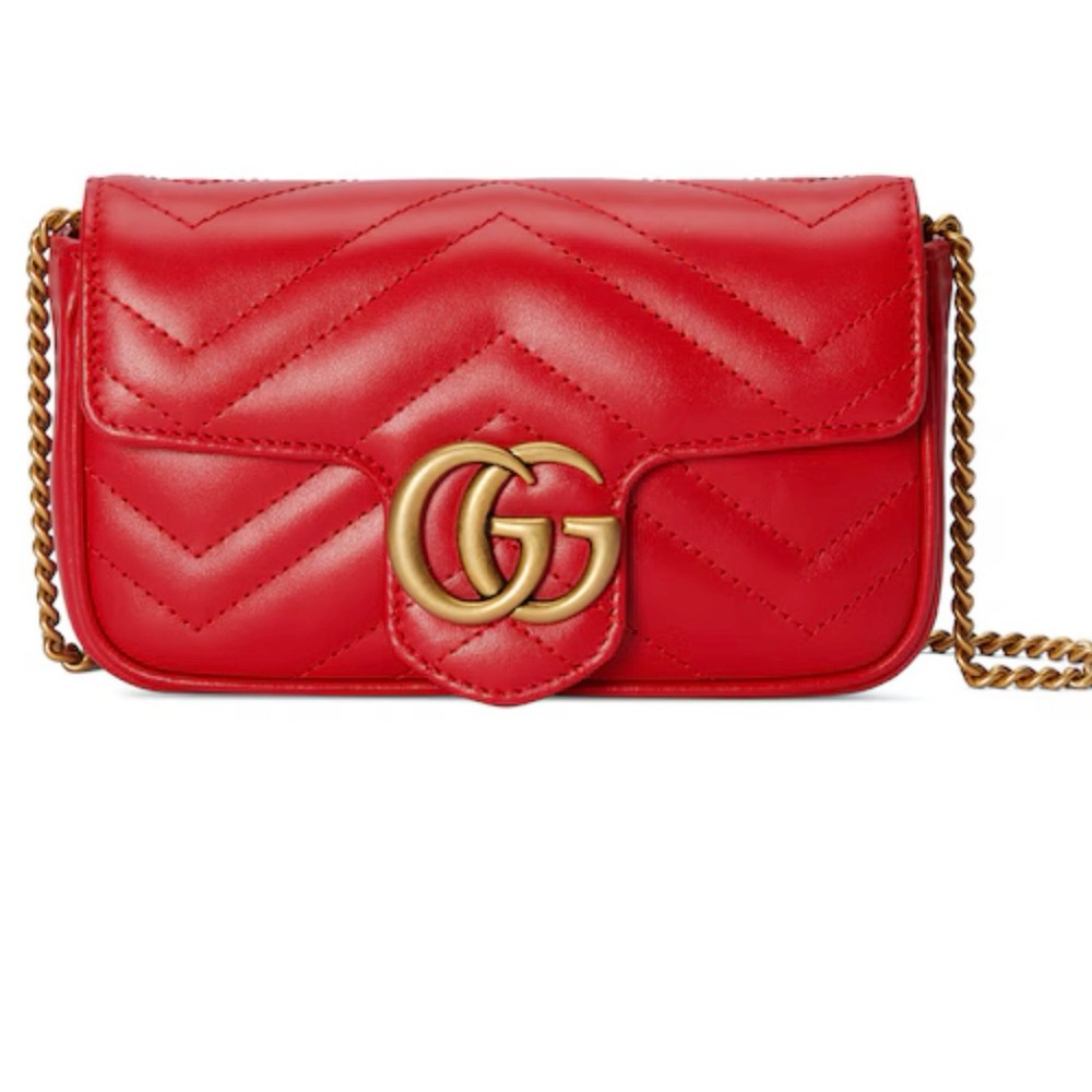 GG Marmont Mini Bag in Red Leather